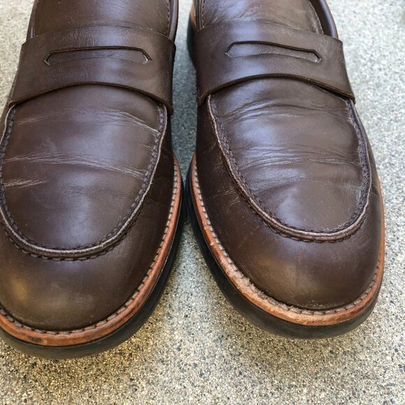 Ermenegildo Zegna Italy Loafers Shoes 7.5 Men's Leather Slip On Dress Designer - Picture 3 of 9